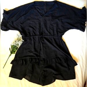 Cute Black Romper with Cinched Waist Size XL